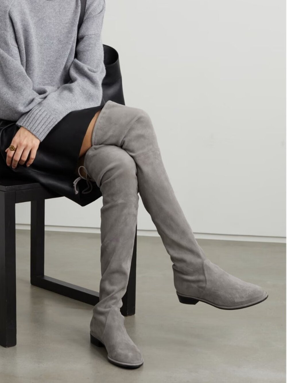 STUART WEITZMAN SUEDE LOWLAND THIGH HIGH BOOTS